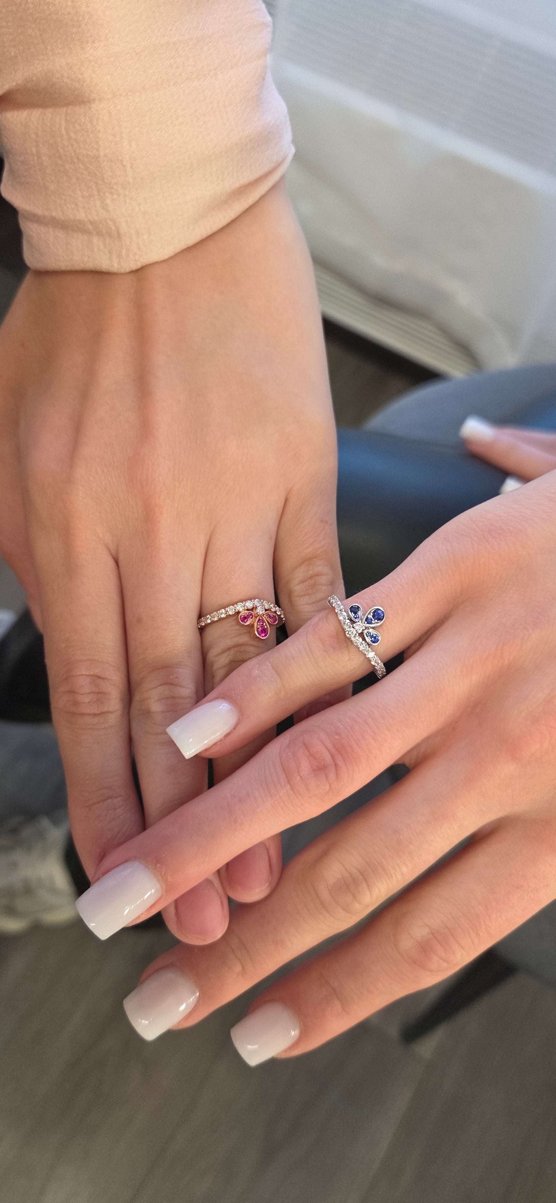 Bloom Ring Set in Ruby and Diamonds Half Way