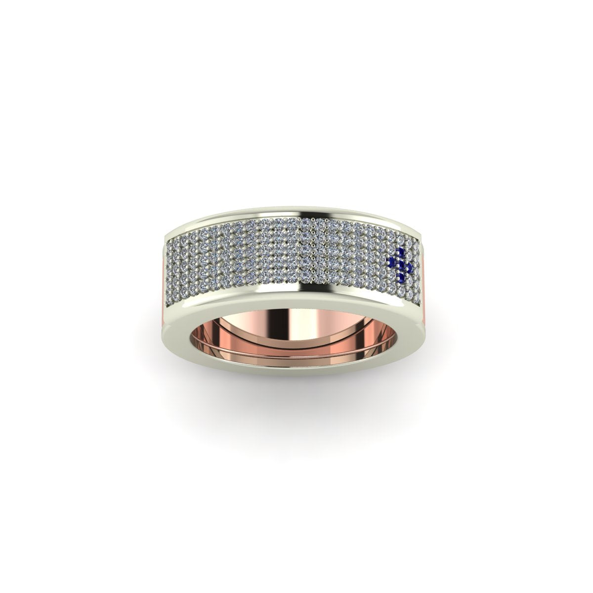 Oura ring jacket in 14 k white gold Five Row Full Pave Set Jacket Ring carati jewelry montreal