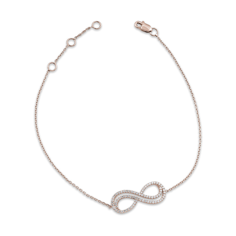 18k rose gold Infinity Bracelet Set In Micro Diamonds Carati jewelry montreal