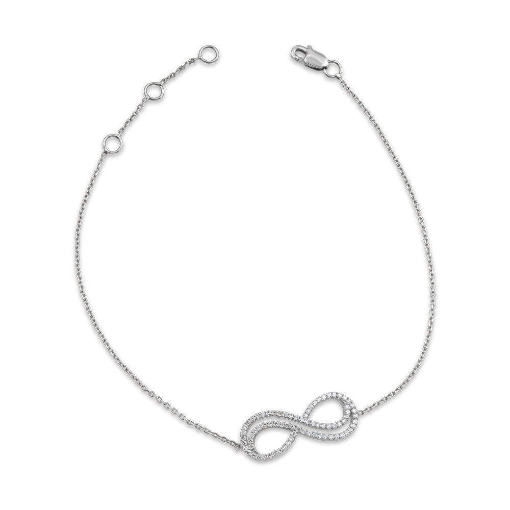 18k white gold Infinity Bracelet Set In Micro Diamonds Carati jewelry montreal