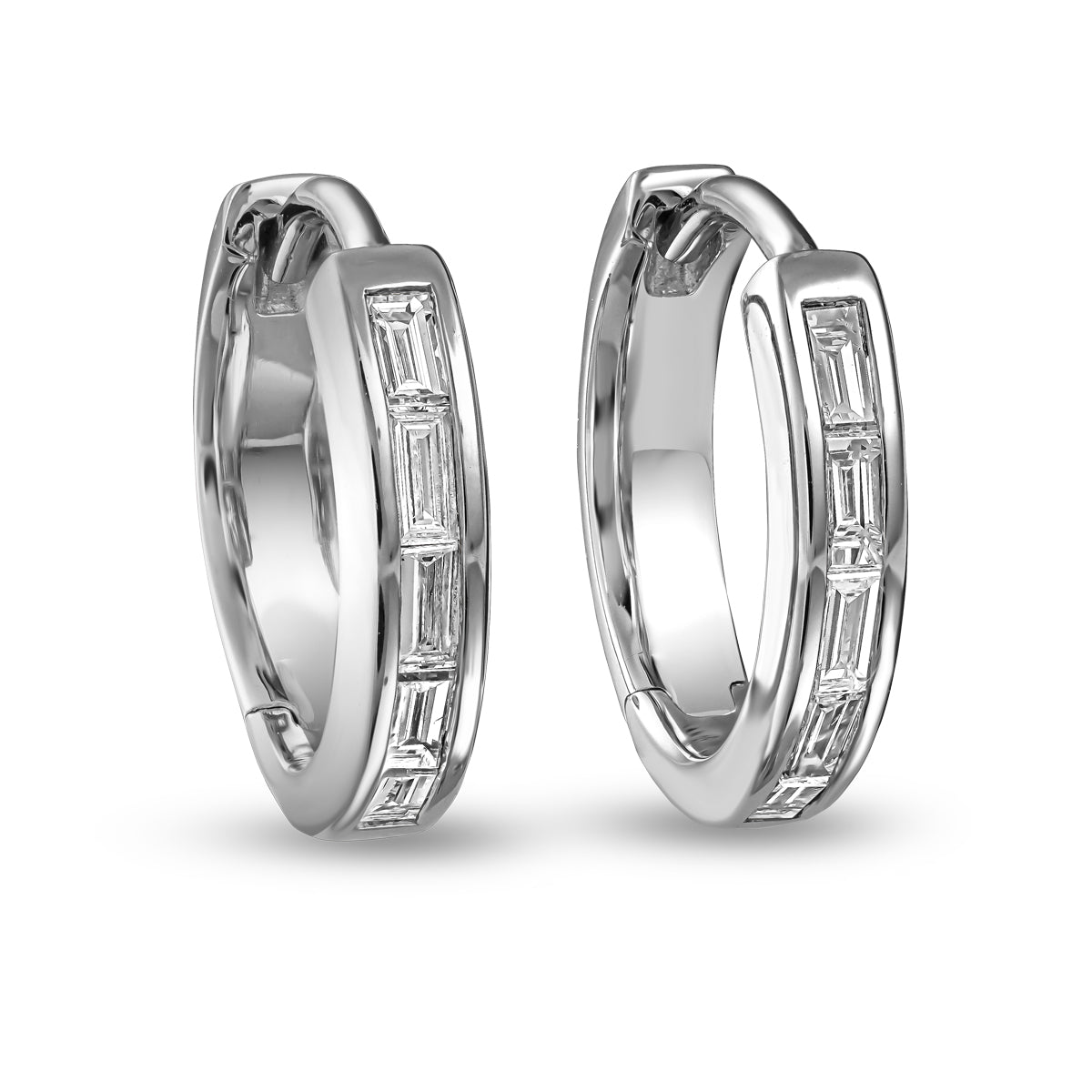 One love matching earring set in baquettes designed by carati jewelry montreal canada 18k 14 k