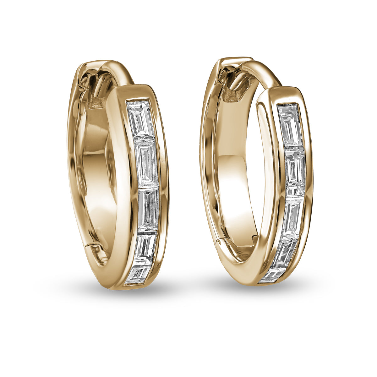 One love matching earring set in baquettes designed by carati jewelry montreal canada 18k 14 k