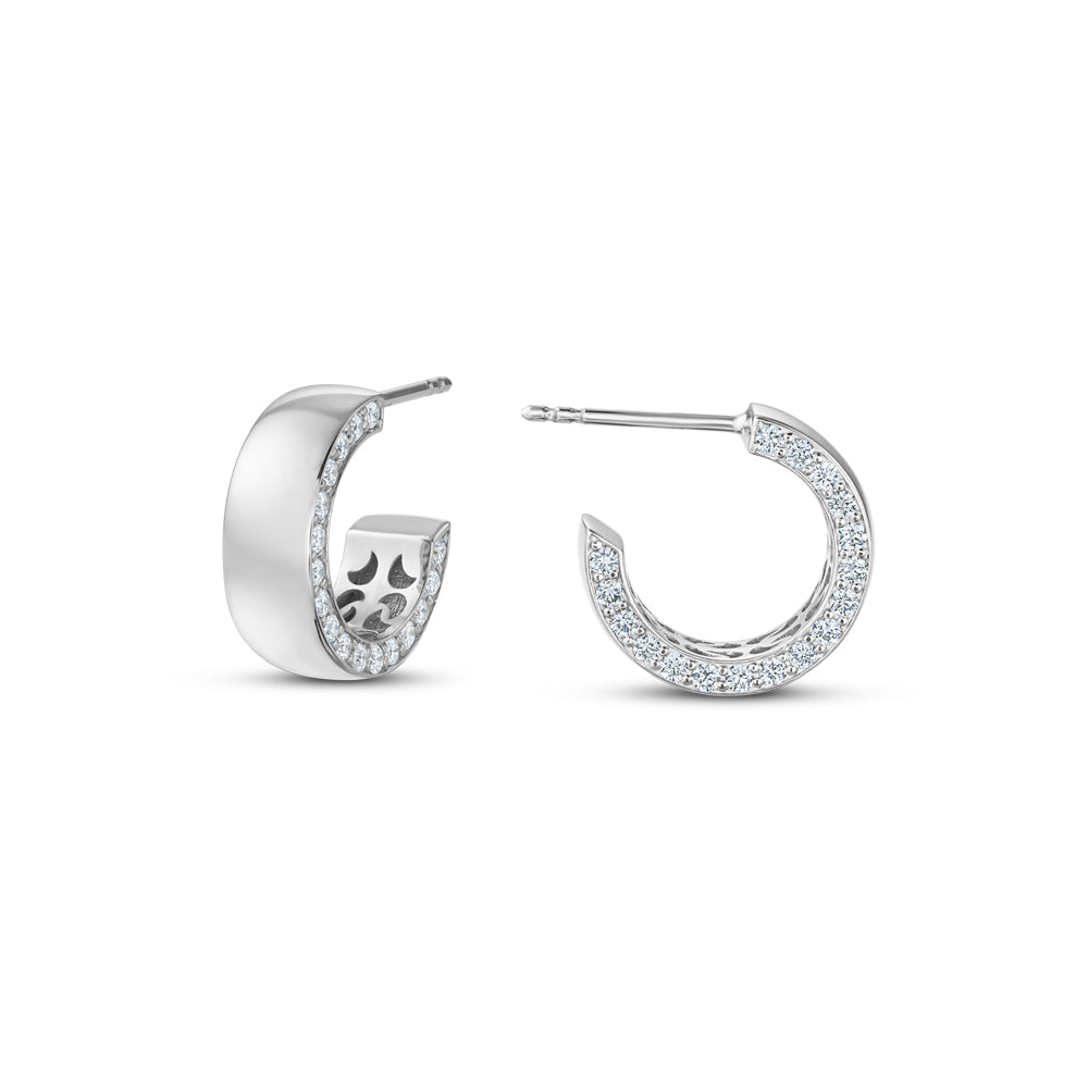 14 and 18 k earring in white gold with pave set in diamonds
designed by carati jewelry montreal