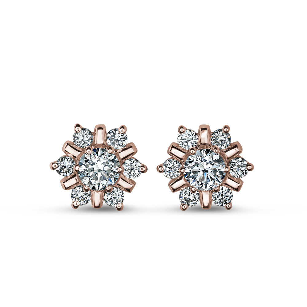 18 K rose GOLD snowflake design set in diamonds carati jewelry montreal