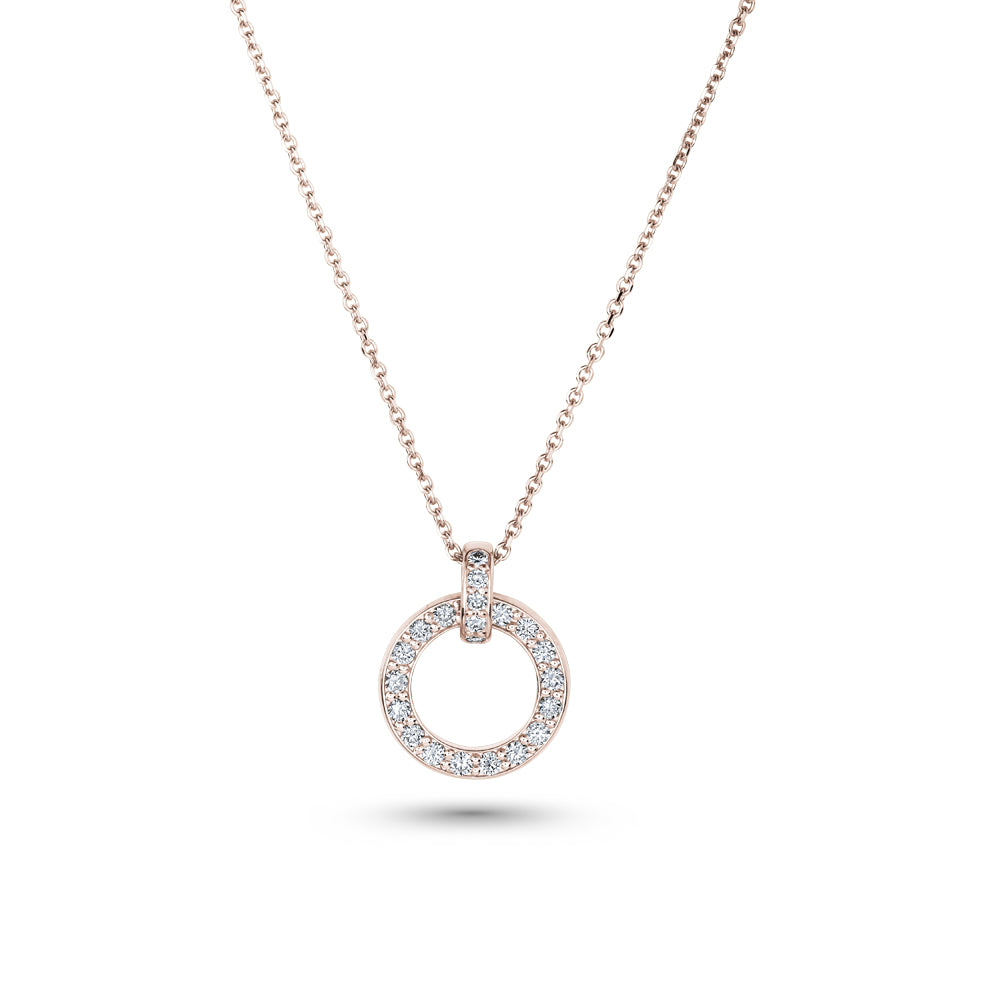 14 k pendant in rose gold pave set with diamonds eclipse collection designed by carati jewelry montreal