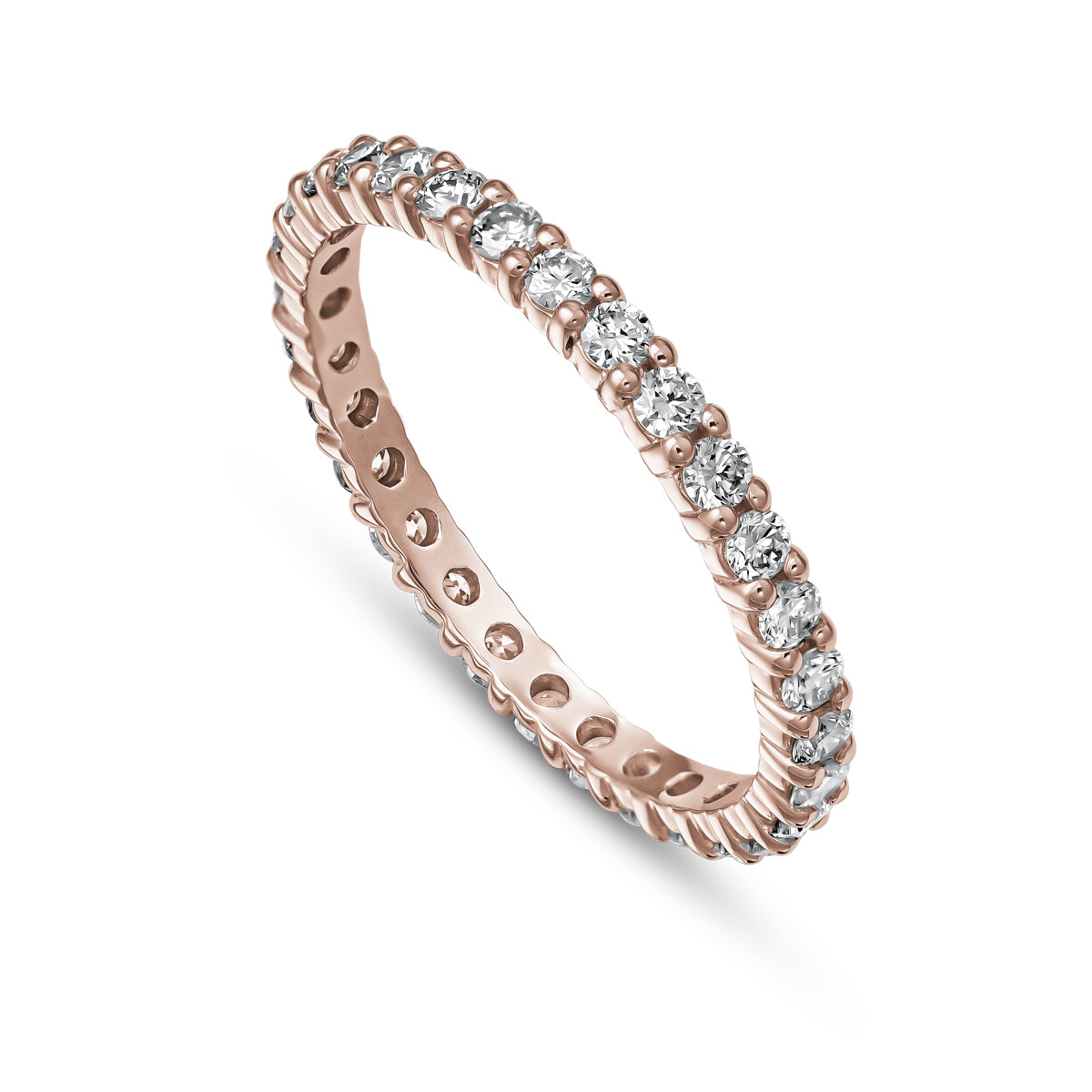 A gold engagement ring with a shared prong design, featuring multiple diamonds carati jewelry yellow gold white gold 14 k 18 k