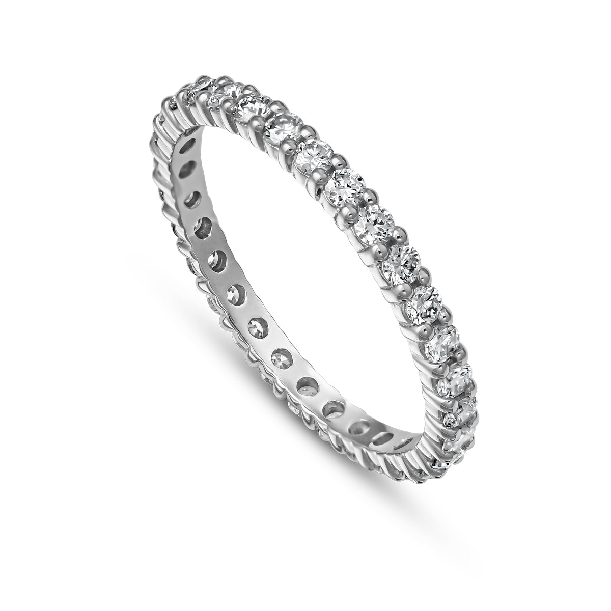 A gold engagement ring with a shared prong design, featuring multiple diamonds carati jewelry yellow gold white gold 14 k 18 k