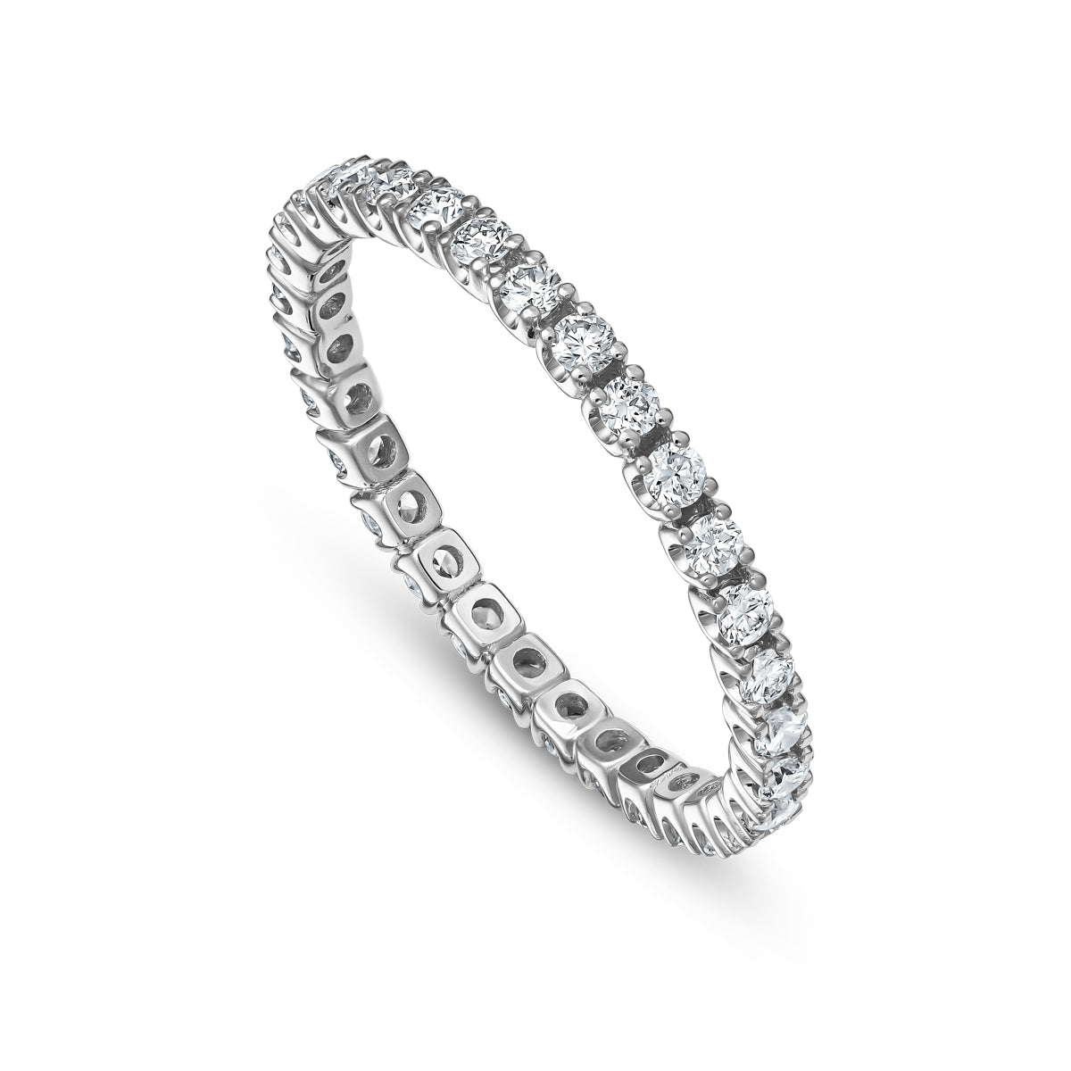 A gold engagement ring with a petite chaton design, featuring multiple round diamonds white gold yellow gold pink gold 14 k 18 k