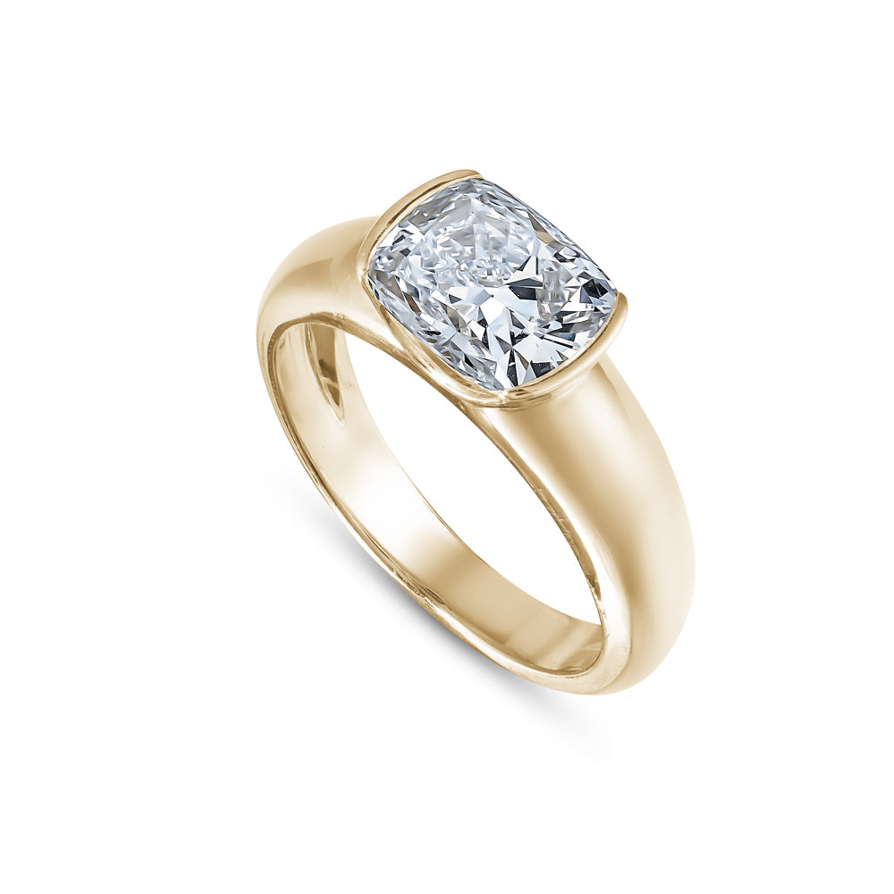 14 k 2 ct yellow gold cushion engagement ring carati jewelry montreal