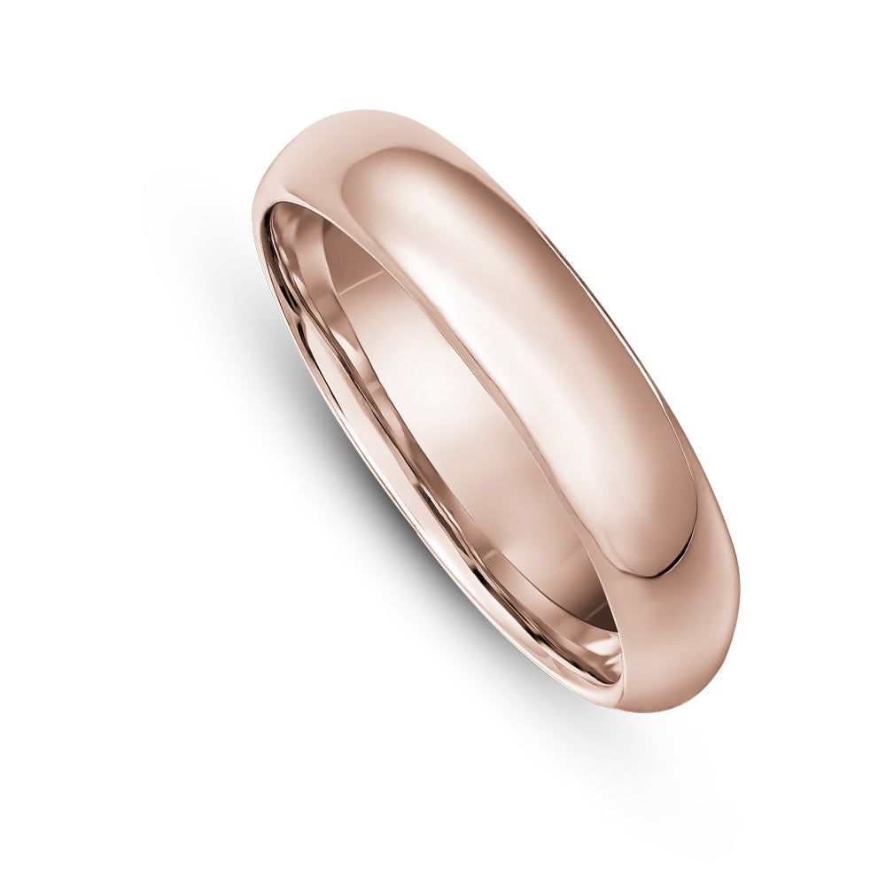 Canadian made 14 k Pink gold Thick half round wedding ring Carati jewelry montreal