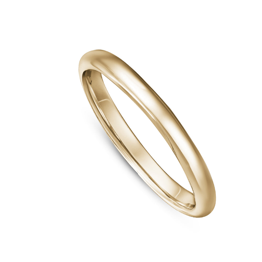 Canadian made 14k yellow gold thin half round wedding ring Carati jewelry montreal