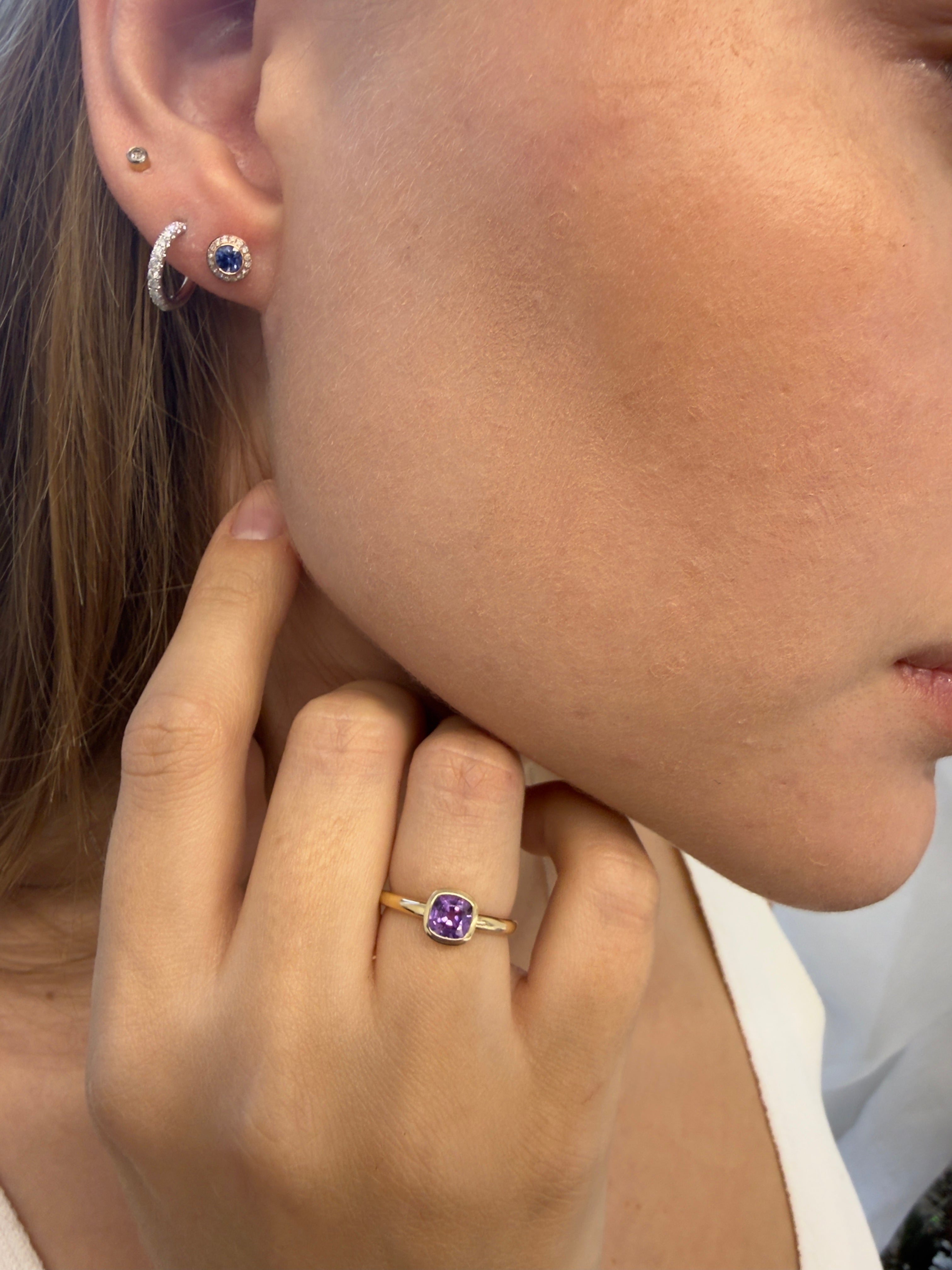 Royal Harmony Mini Earring with Blue Sapphire