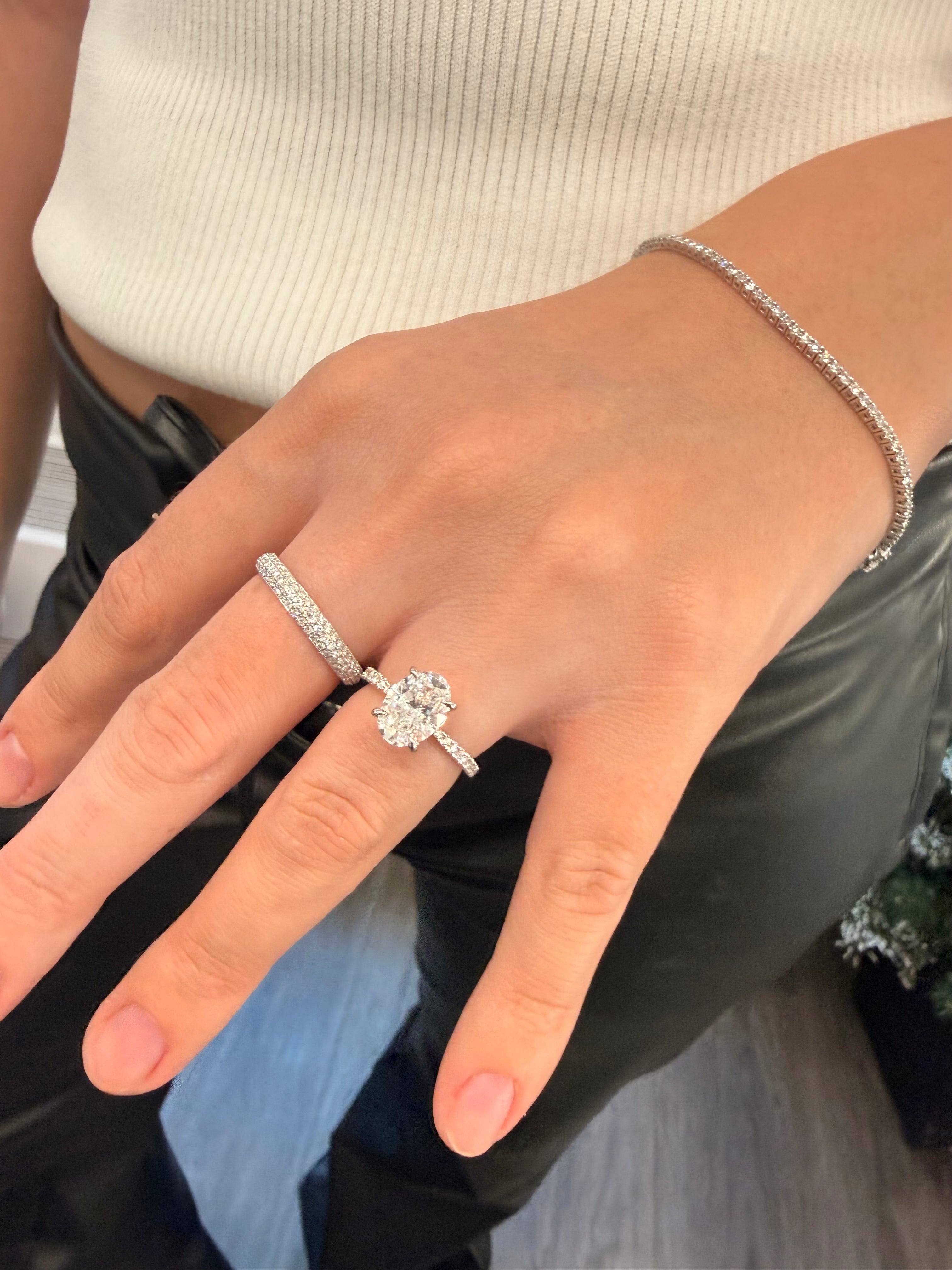 18K Tennis Bracelet Set With 1.75mm Diamonds