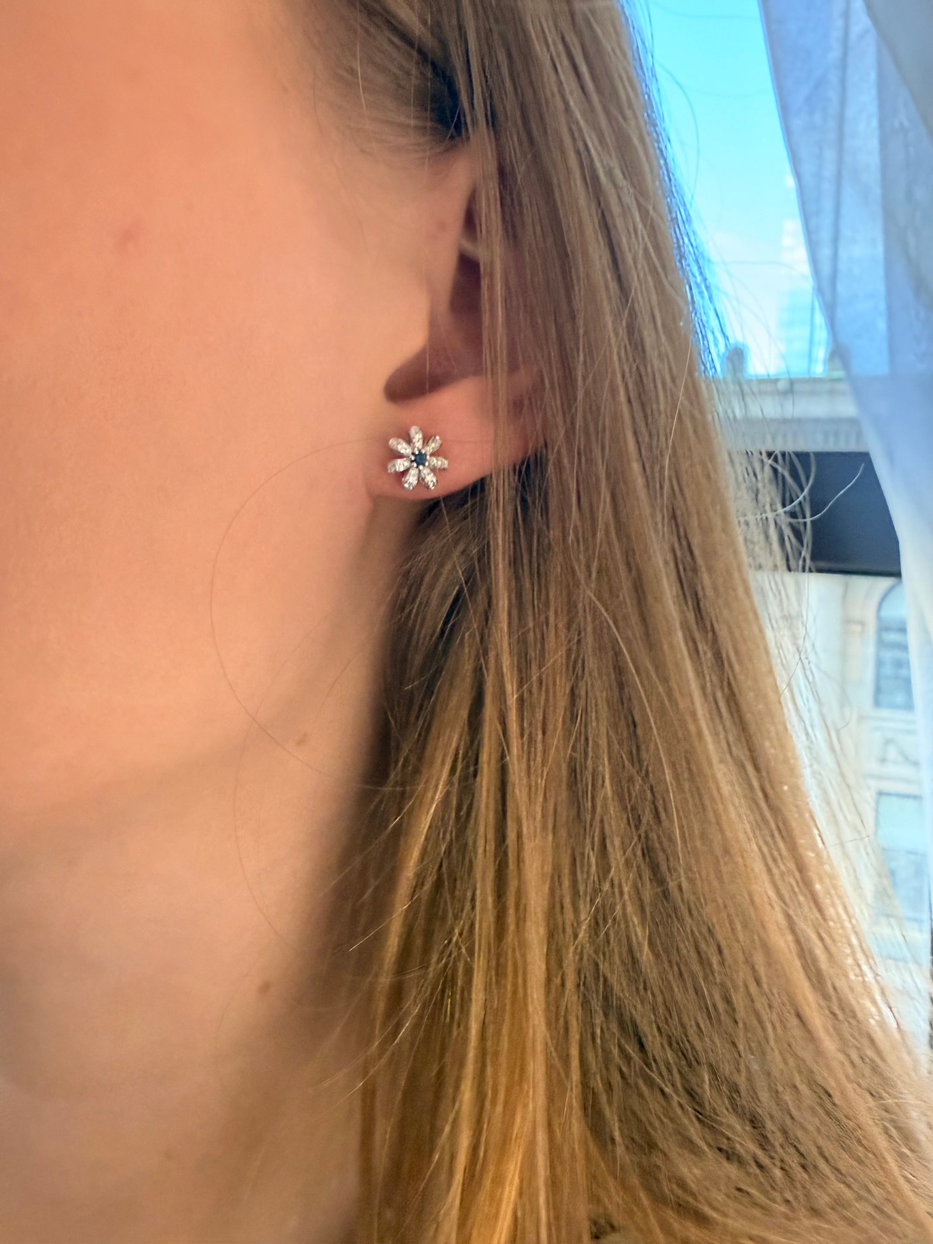 Fiora Earring with Royal Blue Sapphires