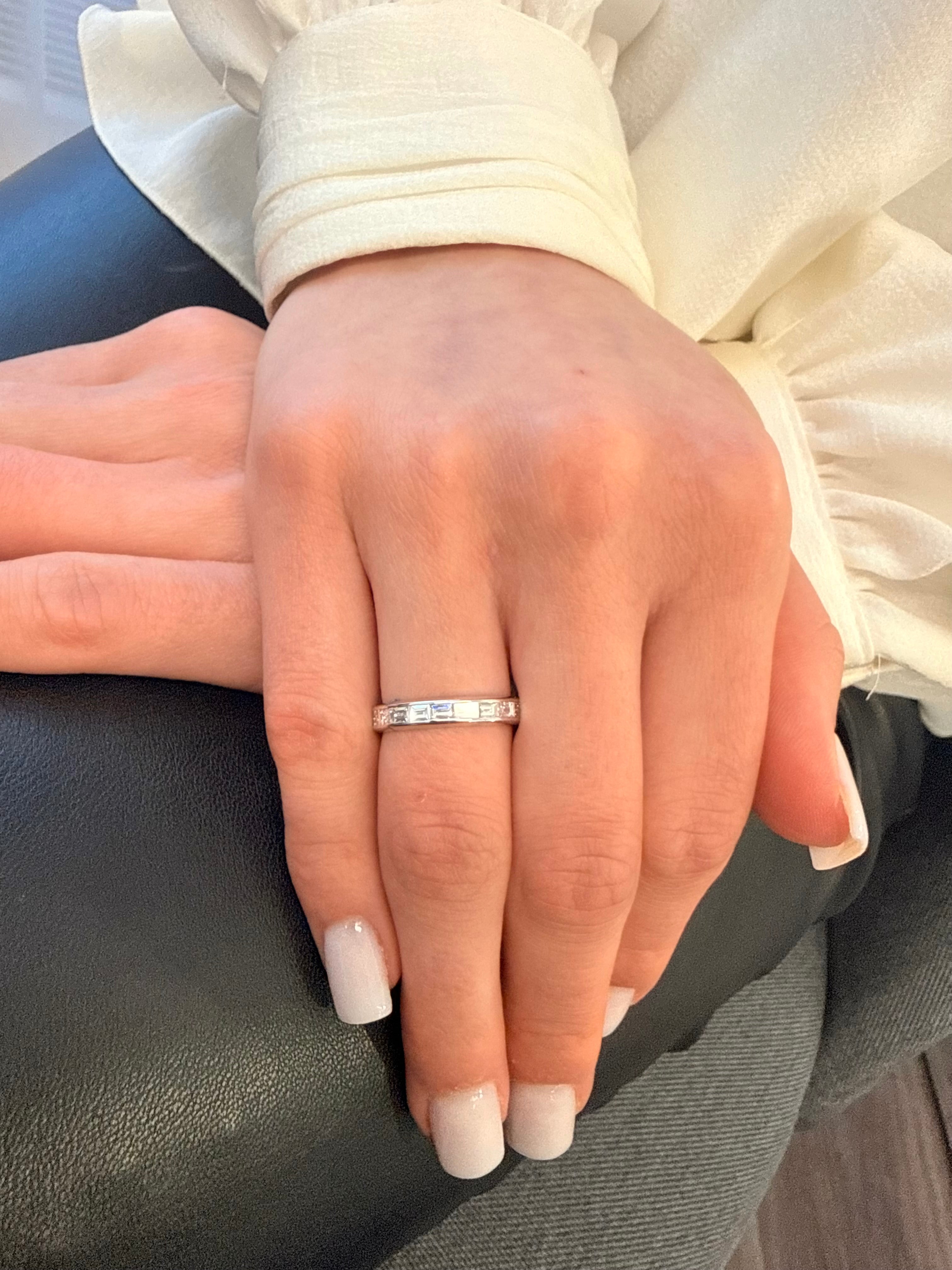One Love Wedding Band in All Around Baguettes Type 2