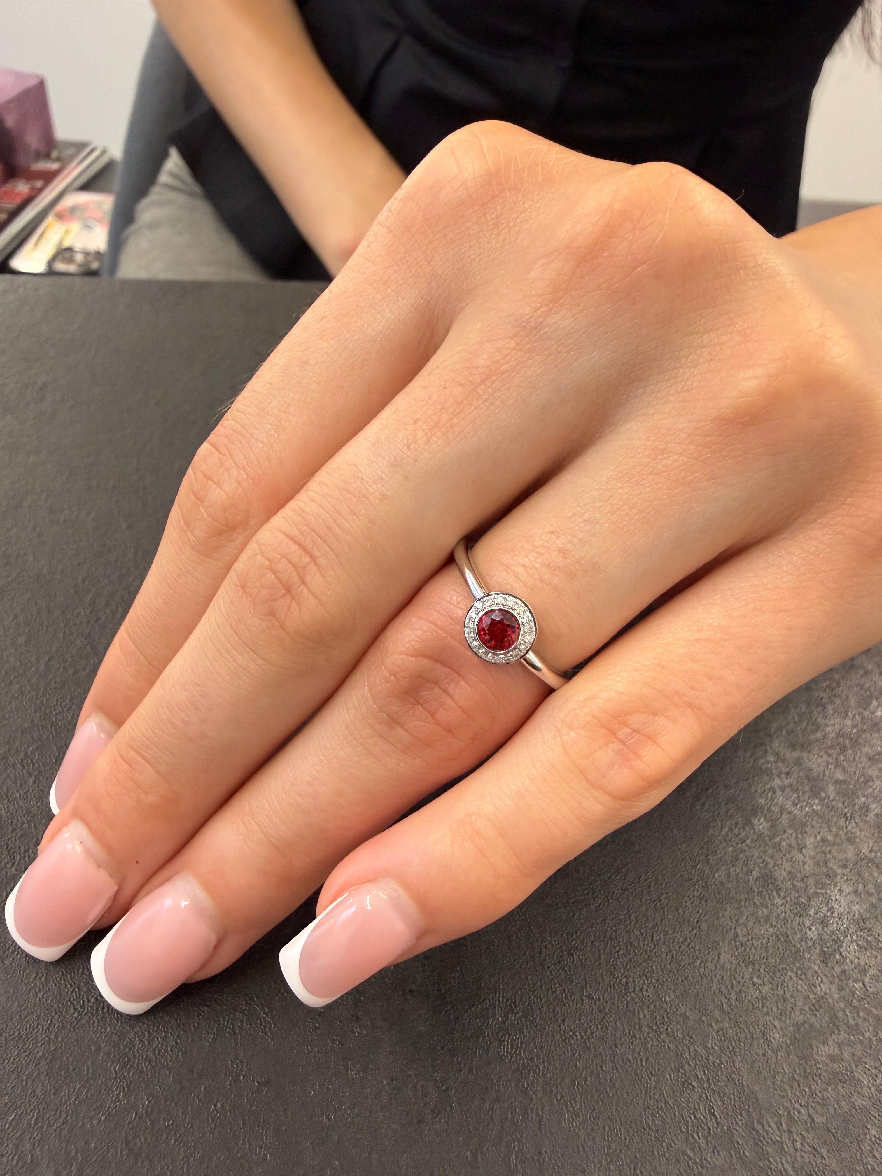 Royal Harmony Ring Centered Around Orange Sapphire