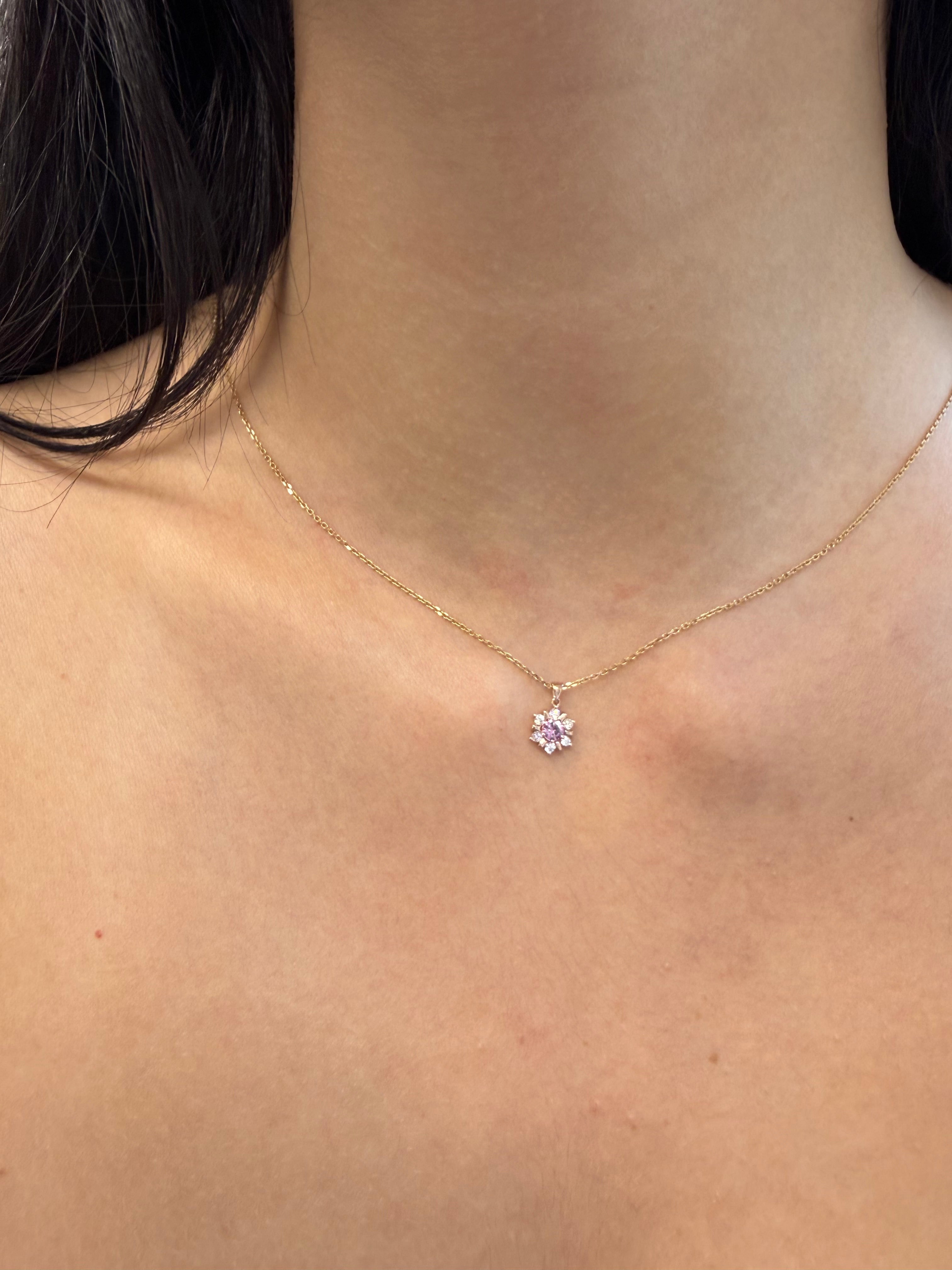 Flocon Pendant Set In Pink Sapphire
