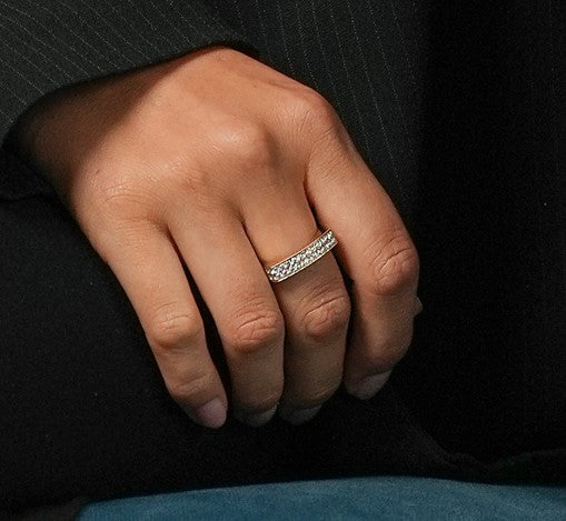 Infinity Ring with Two Line Pave Set