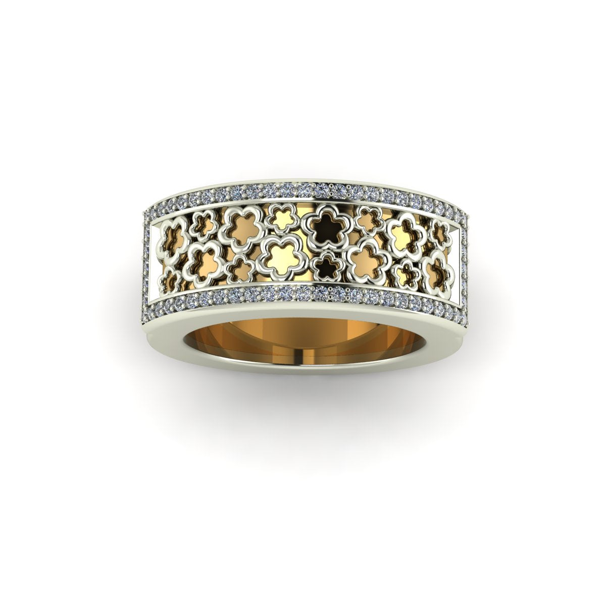 oura ring jacket in 14k white gold Bouquet With Mixed Flowers Jacket With Diamonds On Each Side carati jewelry montreal