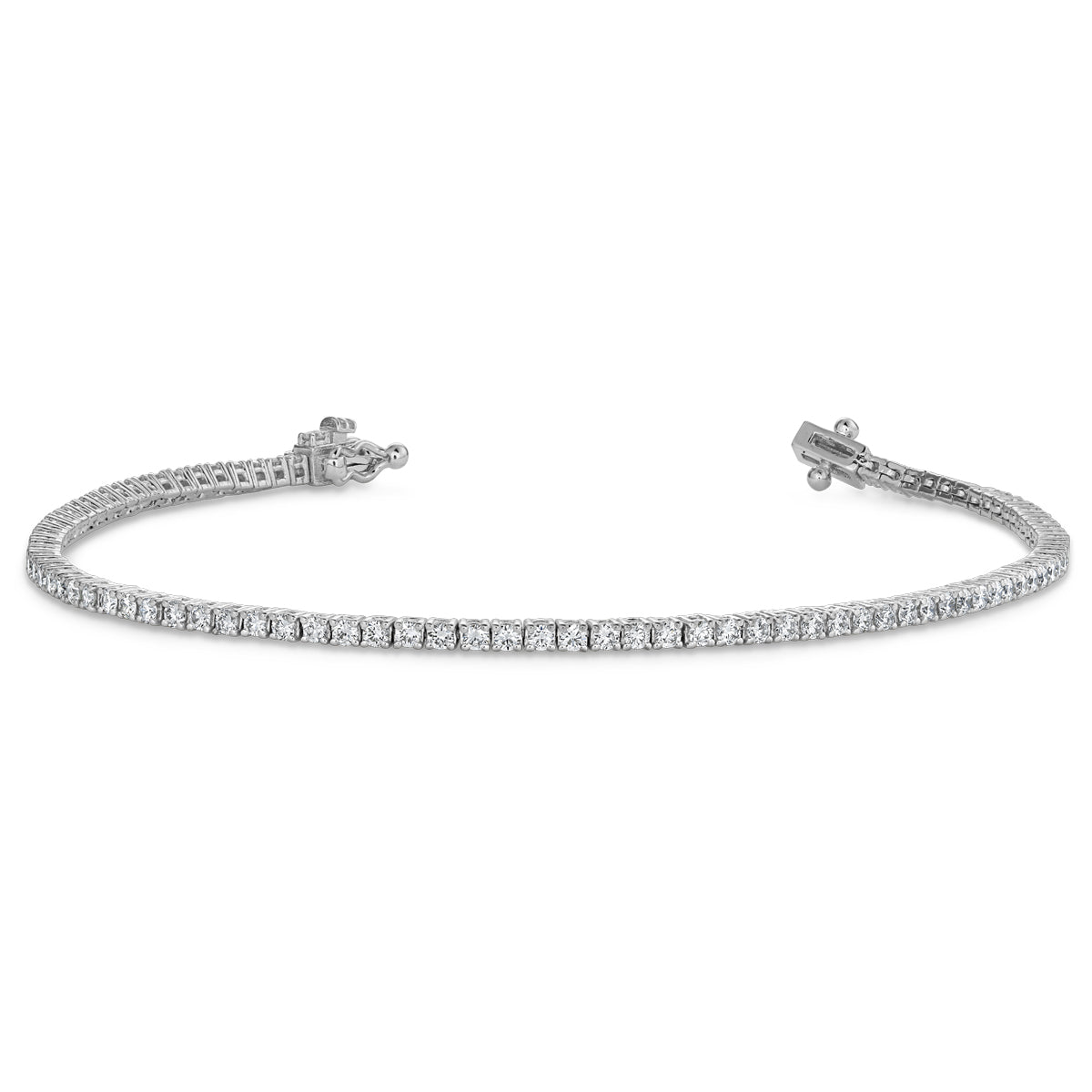 Canadian made 18 k tennis bracelet in white gold set in 1.75ct natural diamonds Carati Jewelry montreal