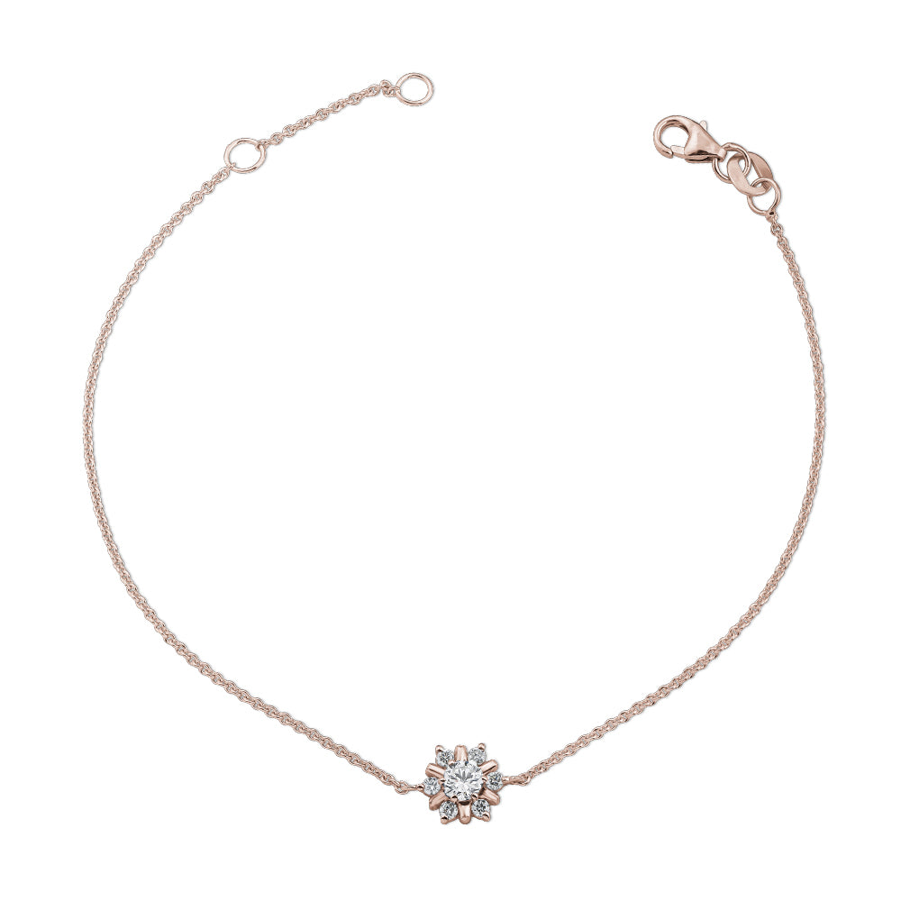Canadian made in 18k rose gold Flocon Bracelet In Full Diamonds Carati jewelry montreal