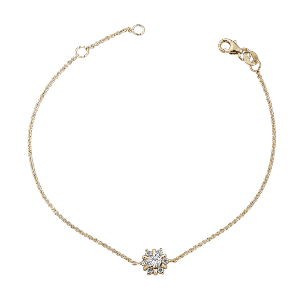 Canadian made in 18k yellow gold Flocon Bracelet In Full Diamonds Carati jewelry montreal