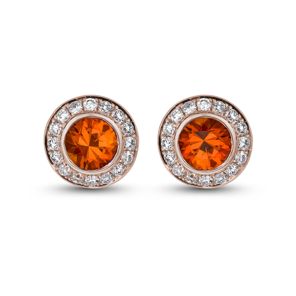 Mini boucle d'oreille Royal Harmony avec saphir orange