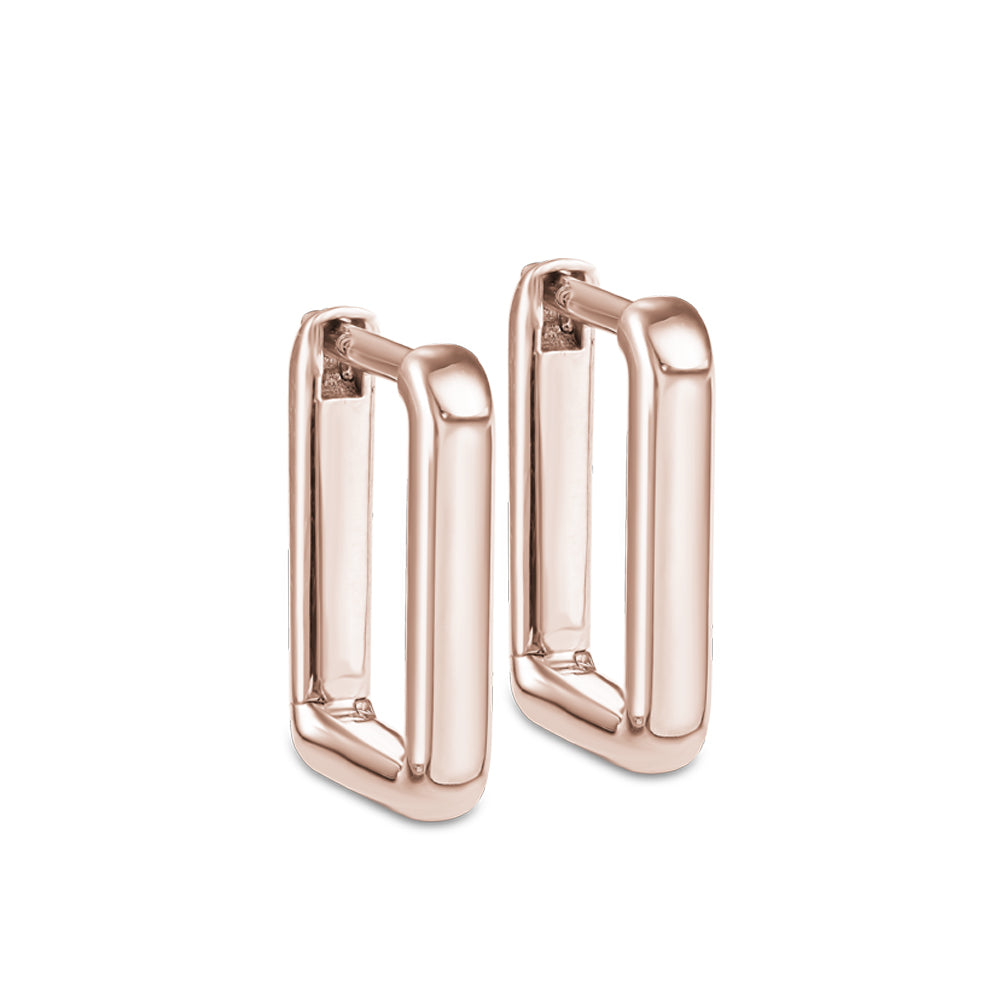 14k and 10 k pink gold in rectangular hoop silhouette from Carati jewelry montreal 