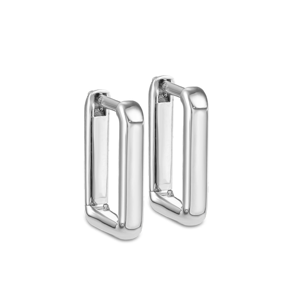 14k and 10 k white gold in rectangular hoop silhouette from Carati jewelry montreal 