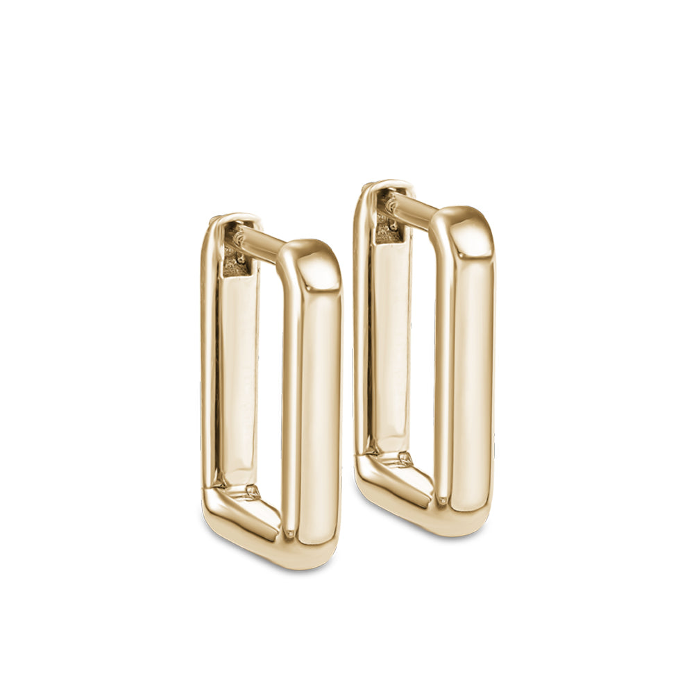 14k and 10 k yellow gold in rectangular hoop silhouette from Carati jewelry montreal 