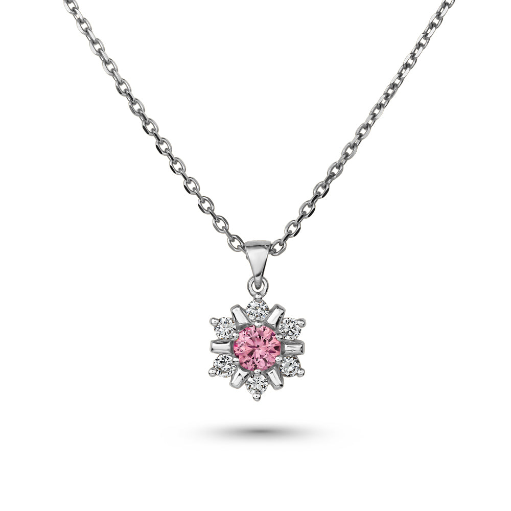 Flocon Pendant Set In Pink Sapphire