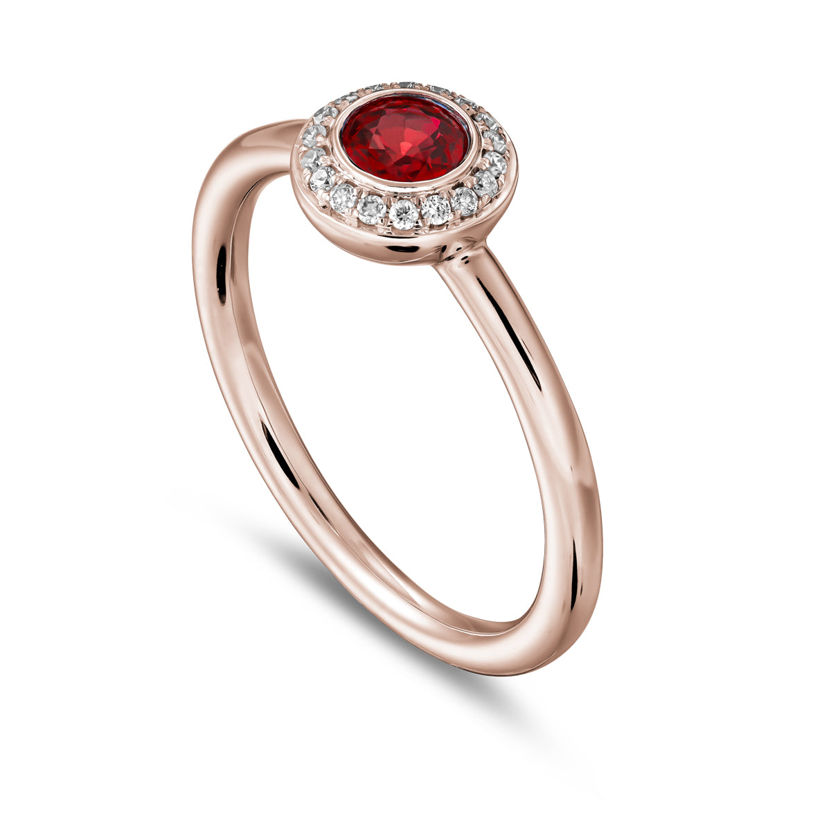 Royal Harmony Ring Centered Around orange Sapphire set pave diamonds all around designed by carati jewelry in montreal canada 14 k 18 k