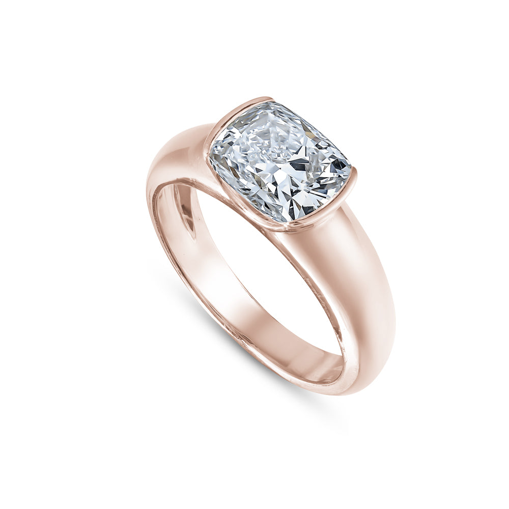 14 k 2 ct rose gold cushion engagement ring carati jewelry montreal