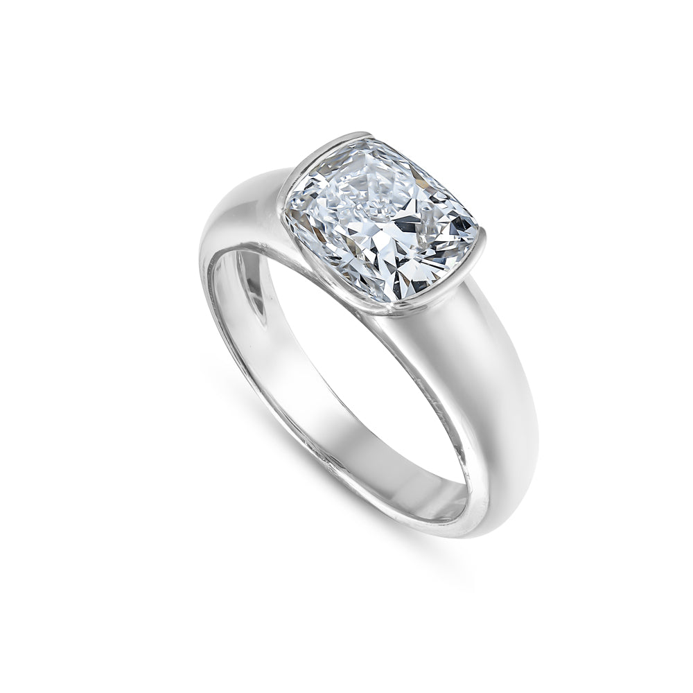 14 k 2 ct white gold cushion engagement ring carati jewelry montreal