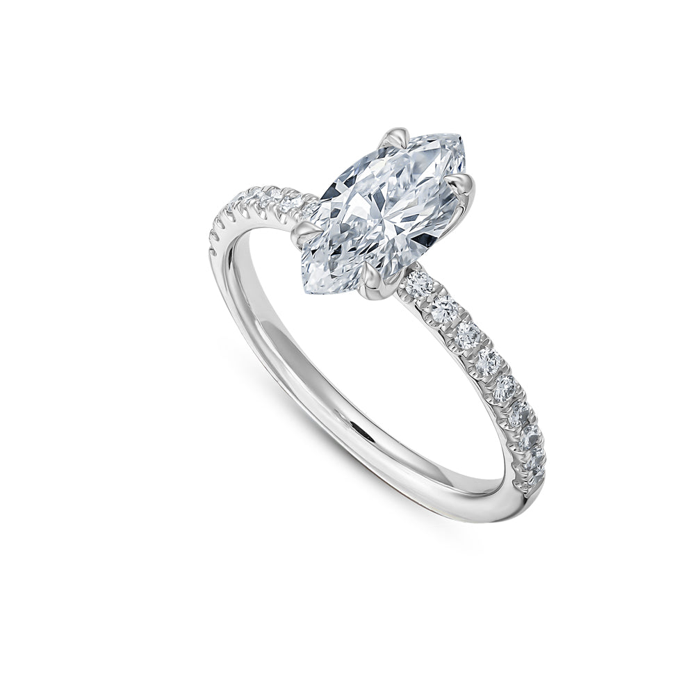 14 k white gold 1 ct marquise engagement ring carati jewelry montreal