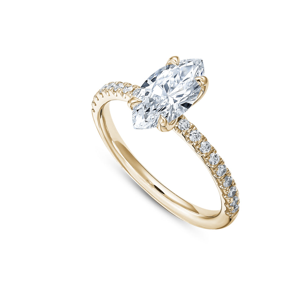 14 k yellow gold 1 ct marquise engagement ring carati jewelry montreal