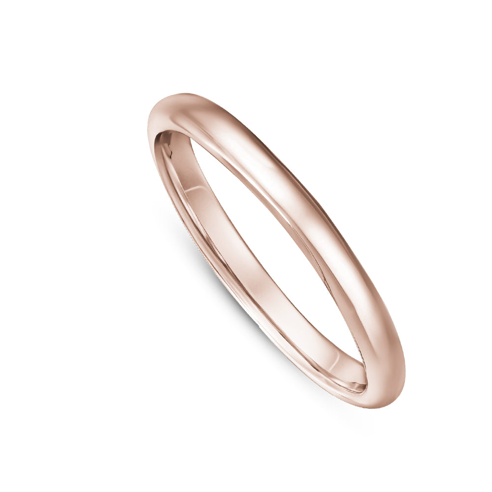Canadian made 14k rose gold thin half round wedding ring Carati jewelry montreal