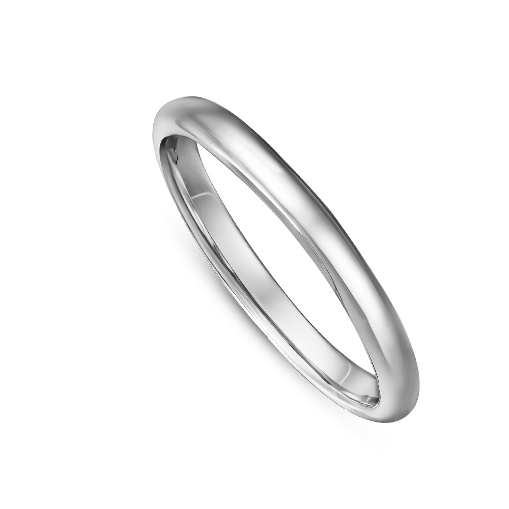 Canadian made 14k white gold thin half round wedding ring Carati jewelry montreal