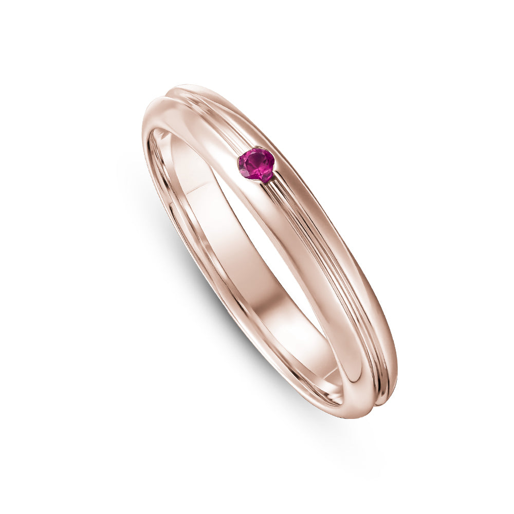 Alliance One Love avec un seul diamant serti Gypsy