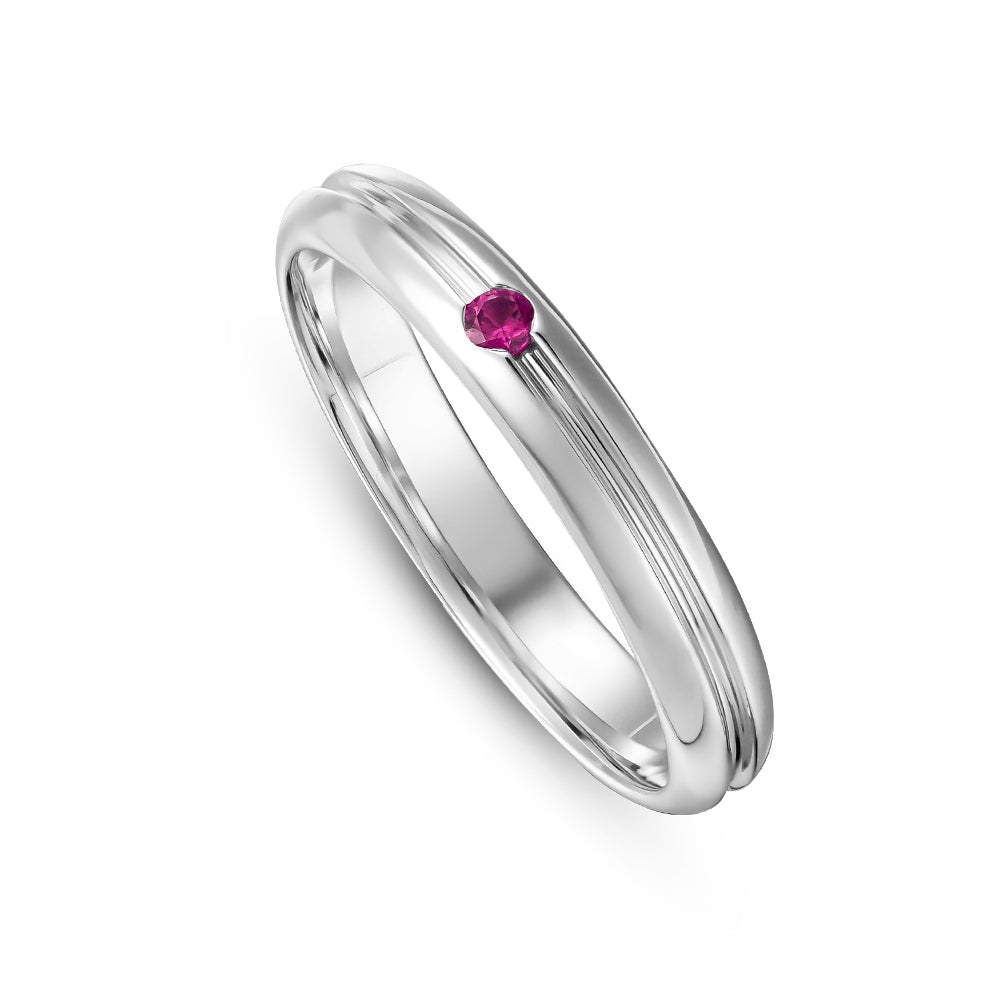 Alliance One Love avec un seul diamant serti Gypsy