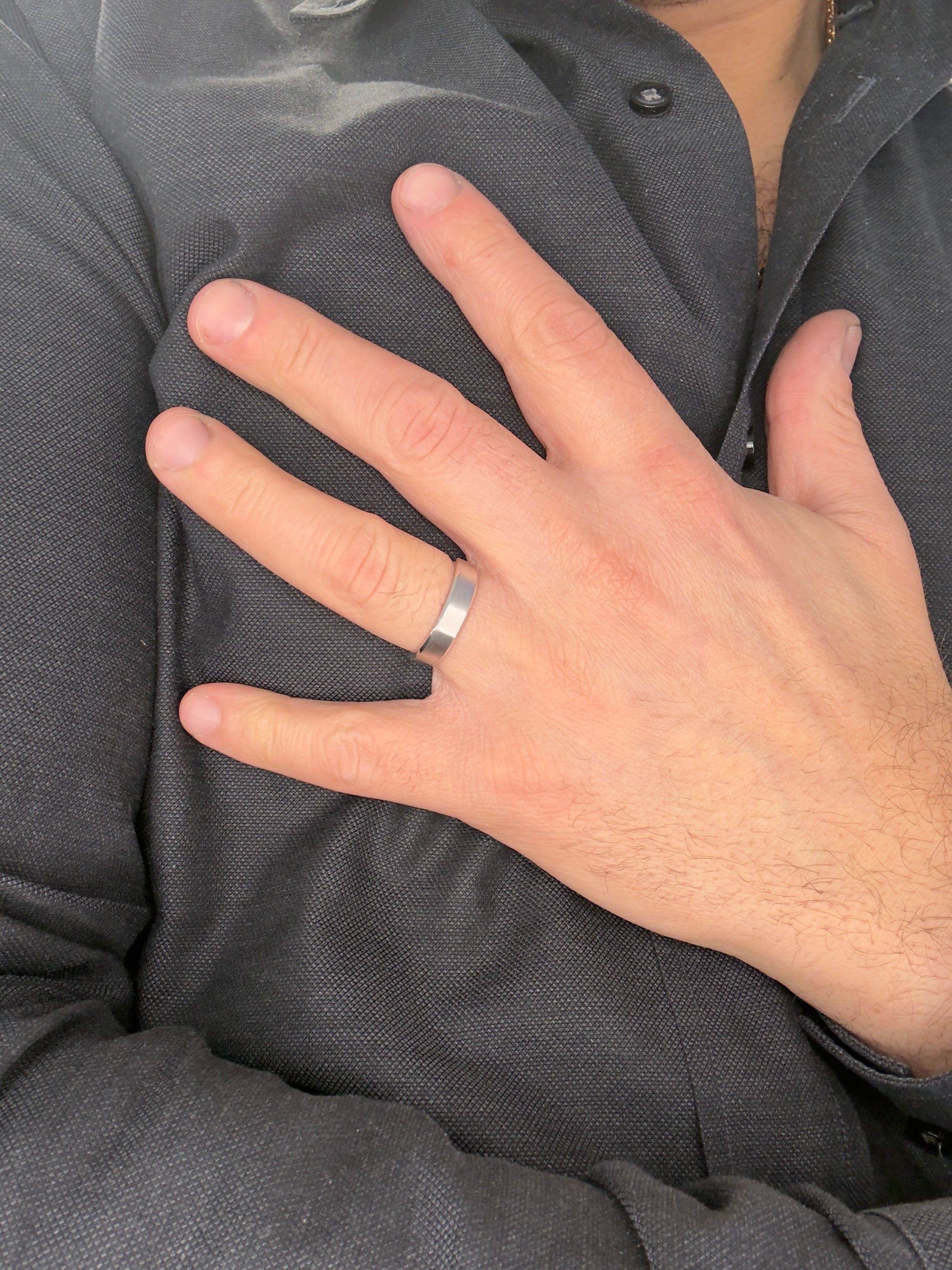 Brushed Beveled Wedding Ring
