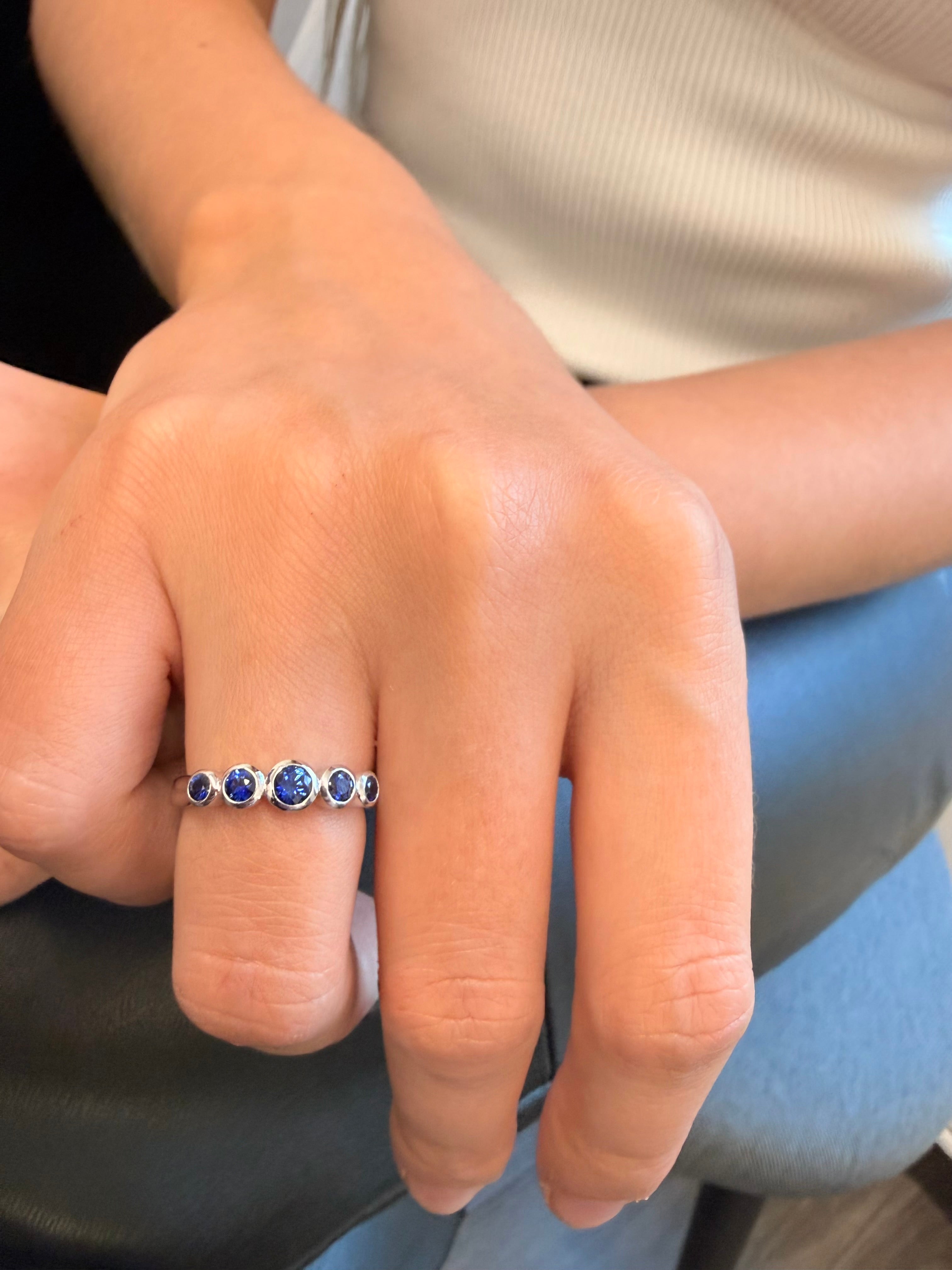Aria Ring set in Royal Blue Sapphires