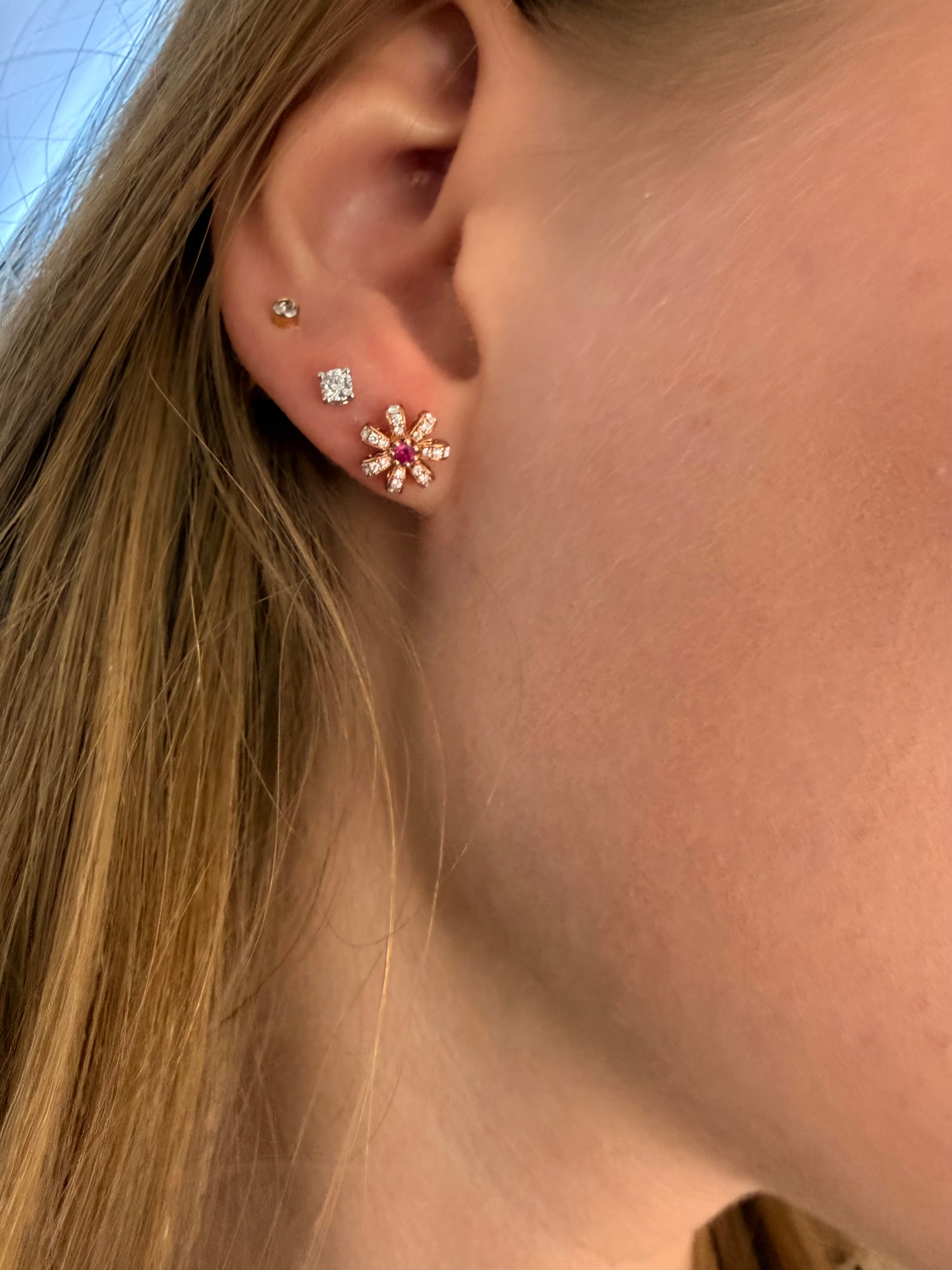 Fiora Earring with Natural Ruby
