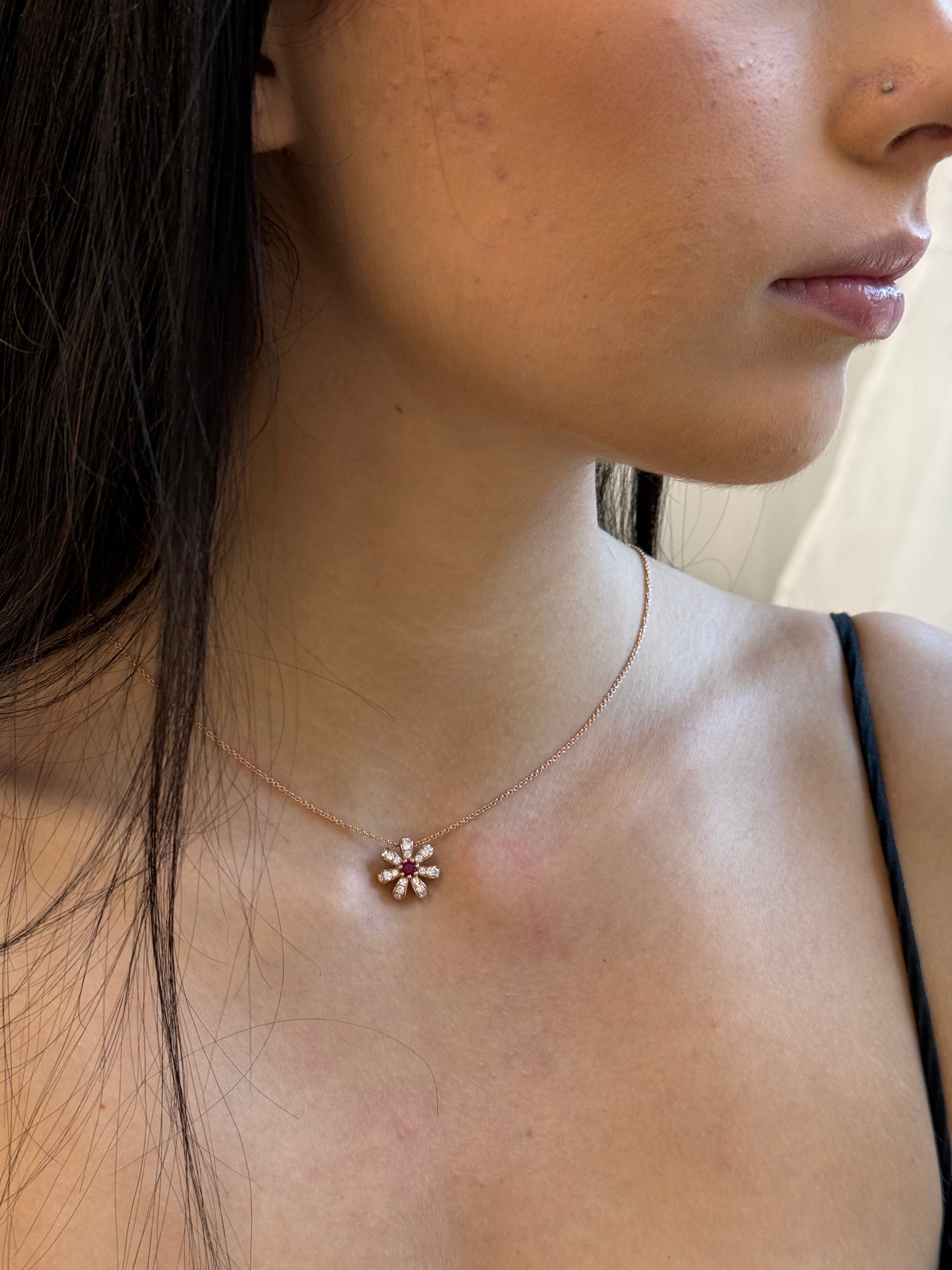 Fiora Pendant with a Sparkling Natural Ruby