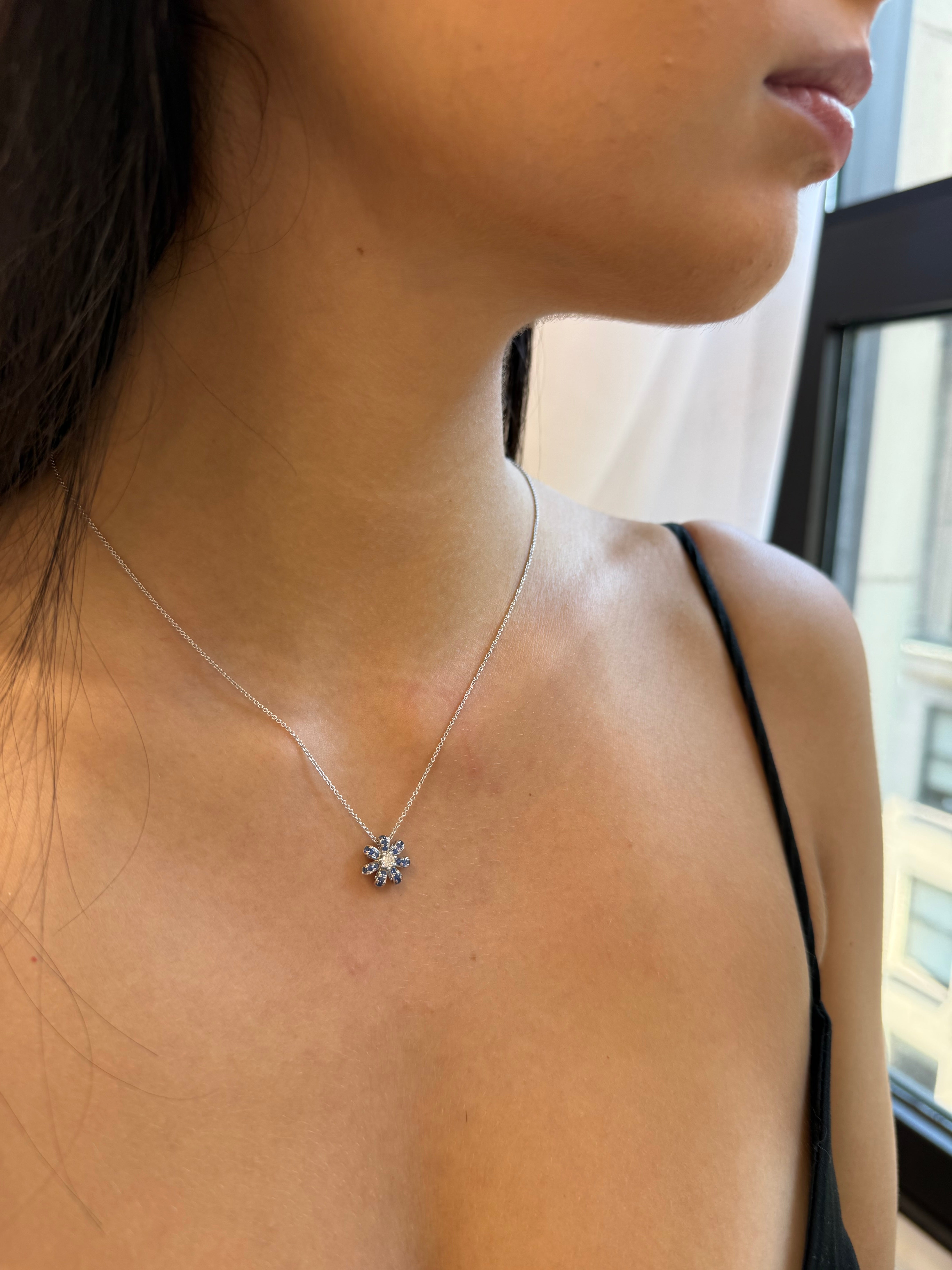 Fiora Mini Pendant set with Camelot Blue Sapphires