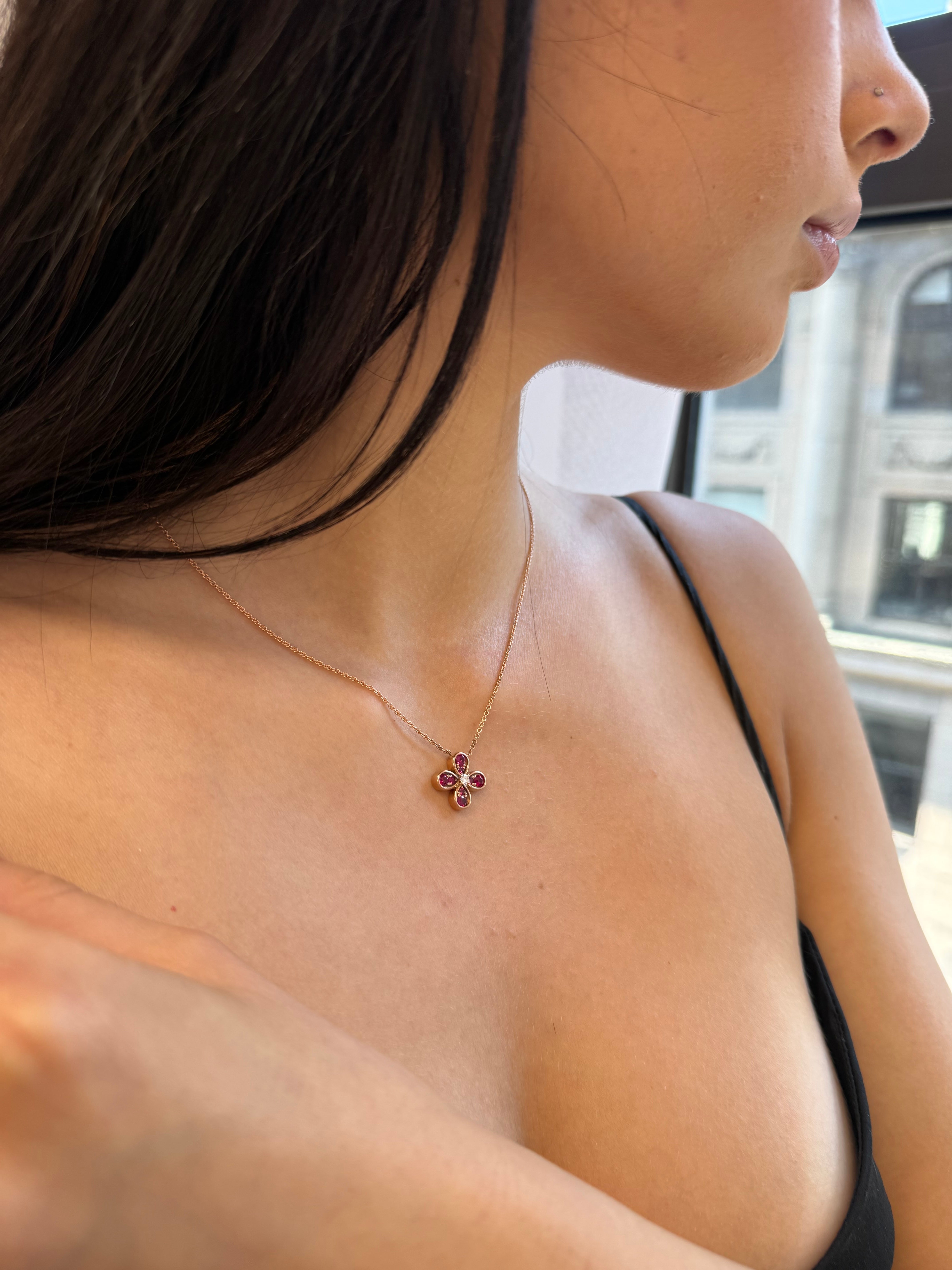 Bloom Pendant With Natural Ruby