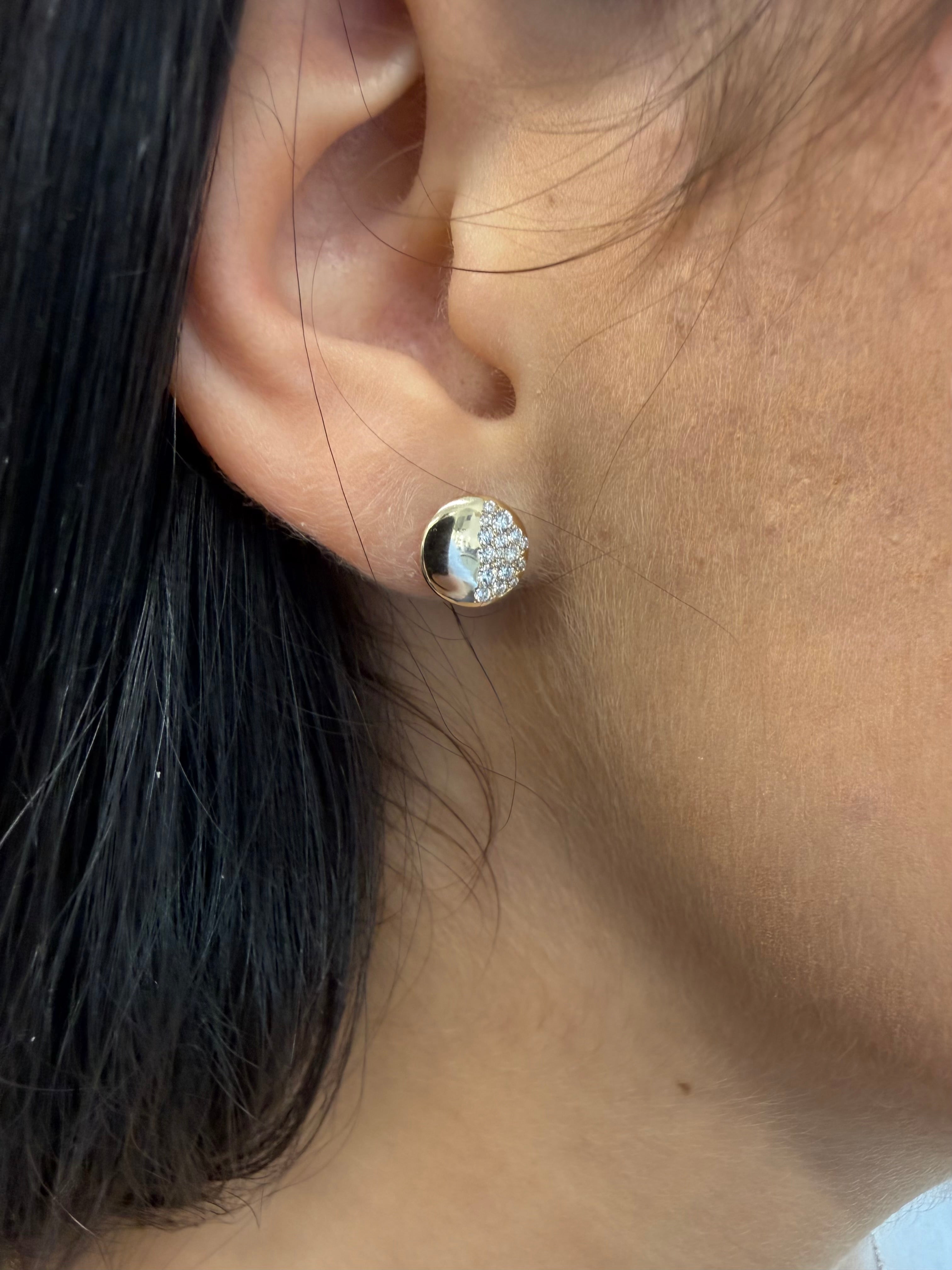 Half Moon Pave Earrings