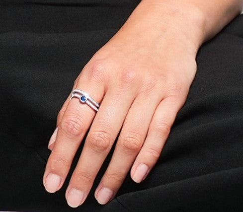 Double Wavy Ring with Camelot Blue Sapphire