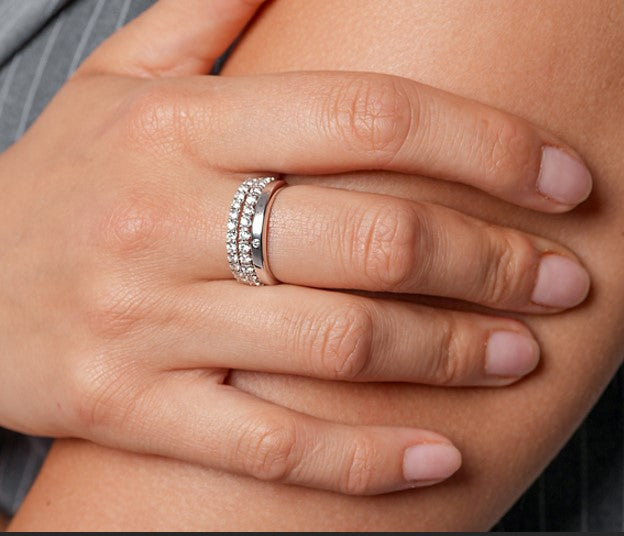 One Love Wedding Band With Single Gypsy Set Diamond